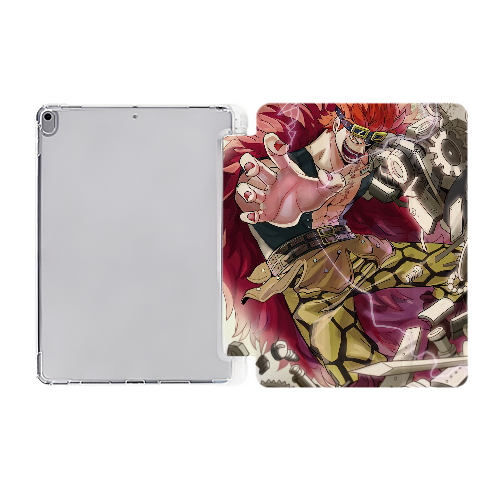 ワンピース ONE PIECE IPad ケース ペン収納付き 三つ折りスタンド PUレザー×シリコン 対応機種9.5/10.5/10.9インチ